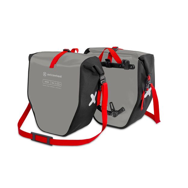 Fahrradtaschen Extrawheel Biker PRO Grey-Black 50L